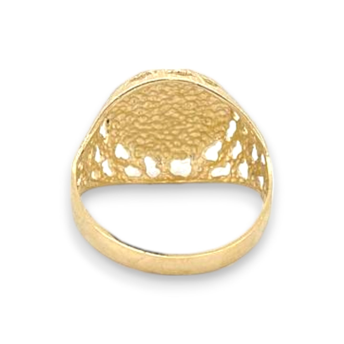 Initials Nugget Ring - 10K Yellow Gold