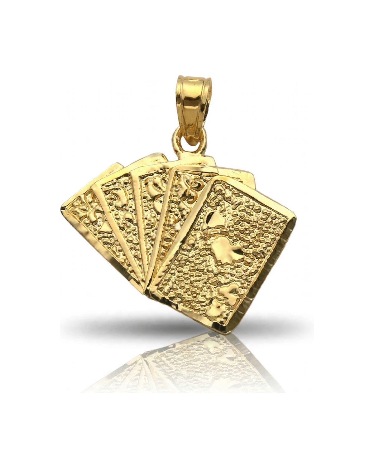 Playing Cards Pendant Fan Small - 10K Yellow Gold