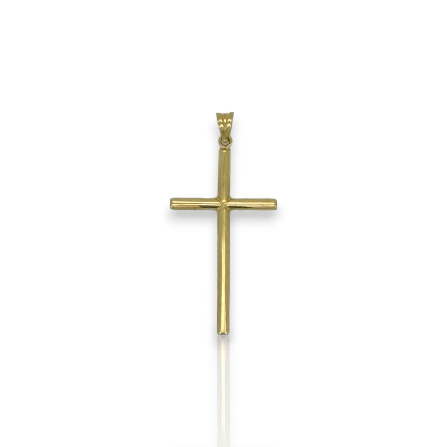 Cross Two Tone Pendant - 14k Yellow Gold
