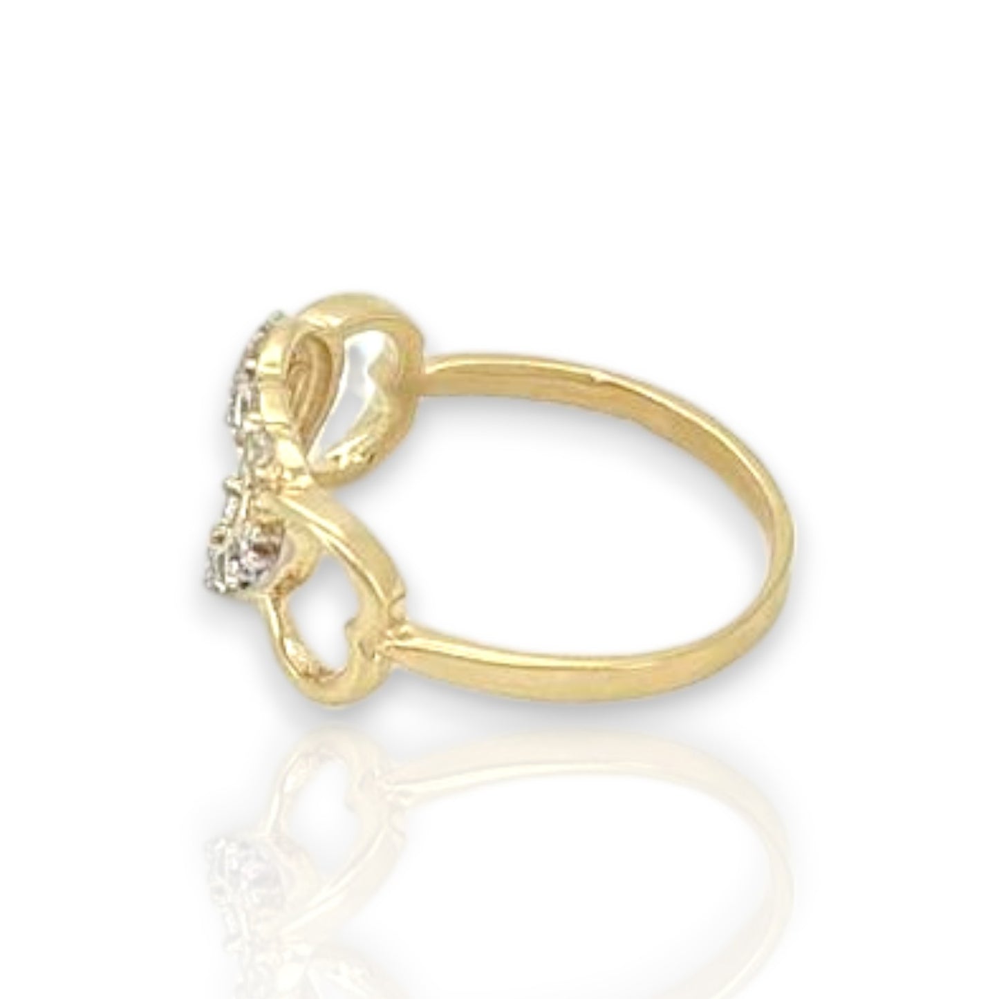 Anillo con circonita cúbica - Oro amarillo de 10 quilates