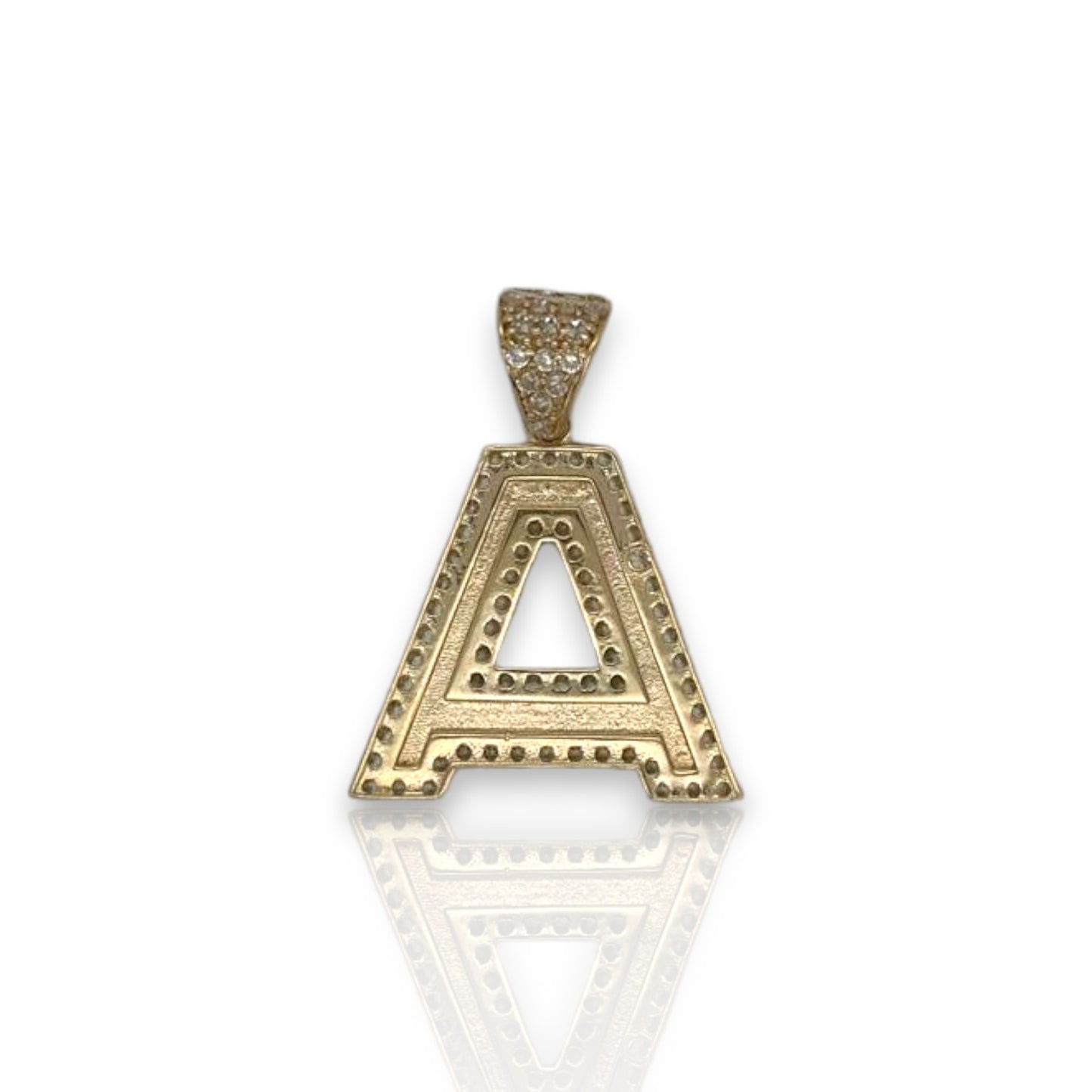 Initial Pendant CZ - 10K Yellow Gold