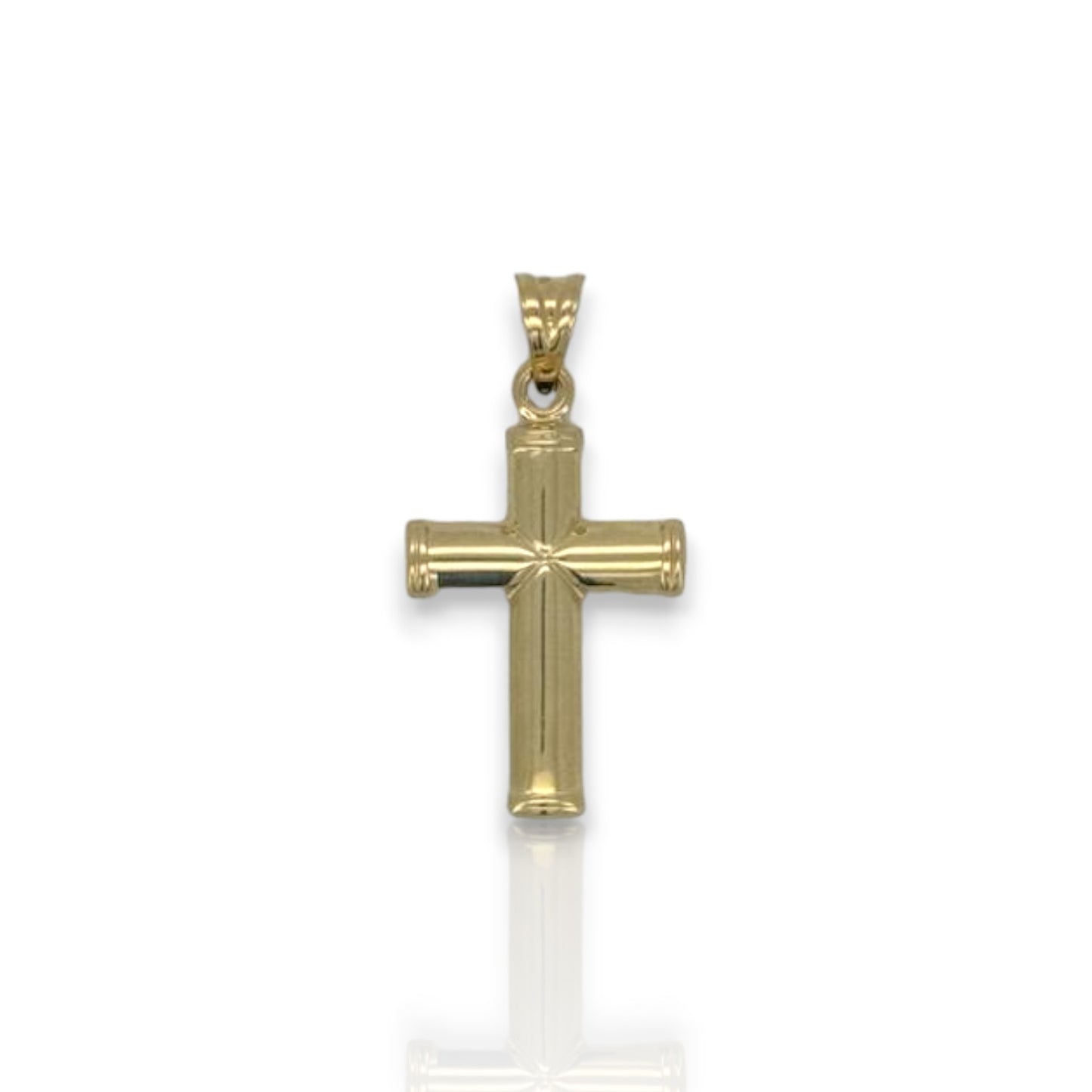 Cross Two Tone Pendant - 14k Yellow Gold