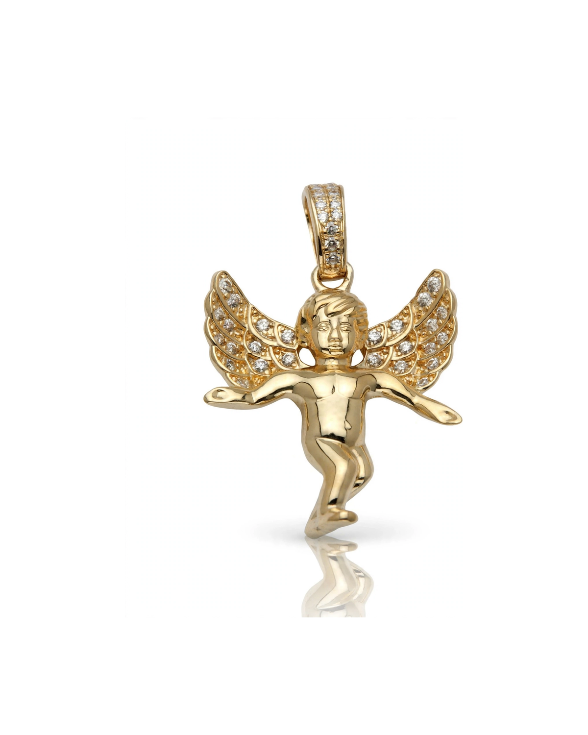 Cherub Angel Pendant Small - 10K Yellow Gold