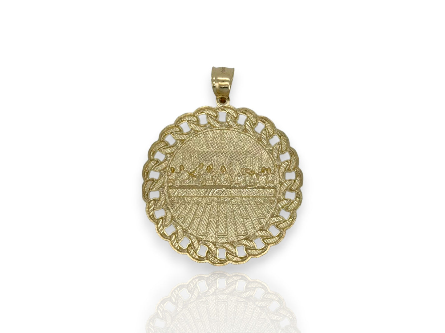 Last Supper Medallion Pendant - 10k Yellow Gold