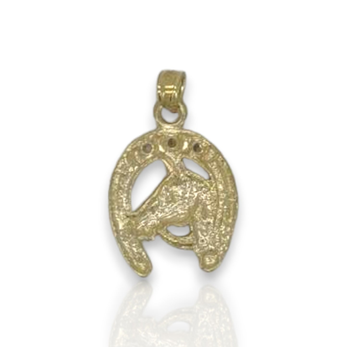 Horse Cz Pendant - 10K Yellow Gold