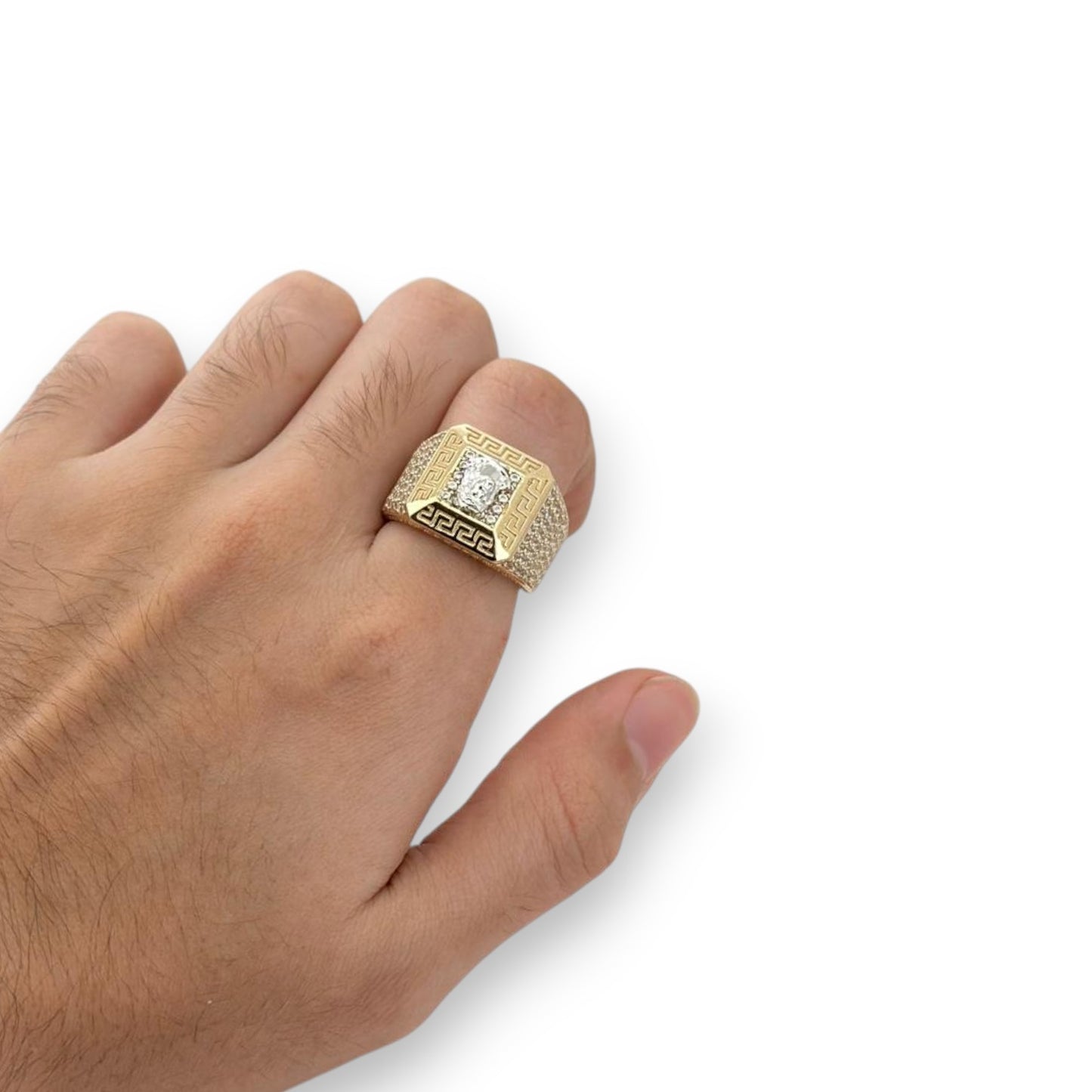 Jesus CZ Ring - 10K Yellow Gold