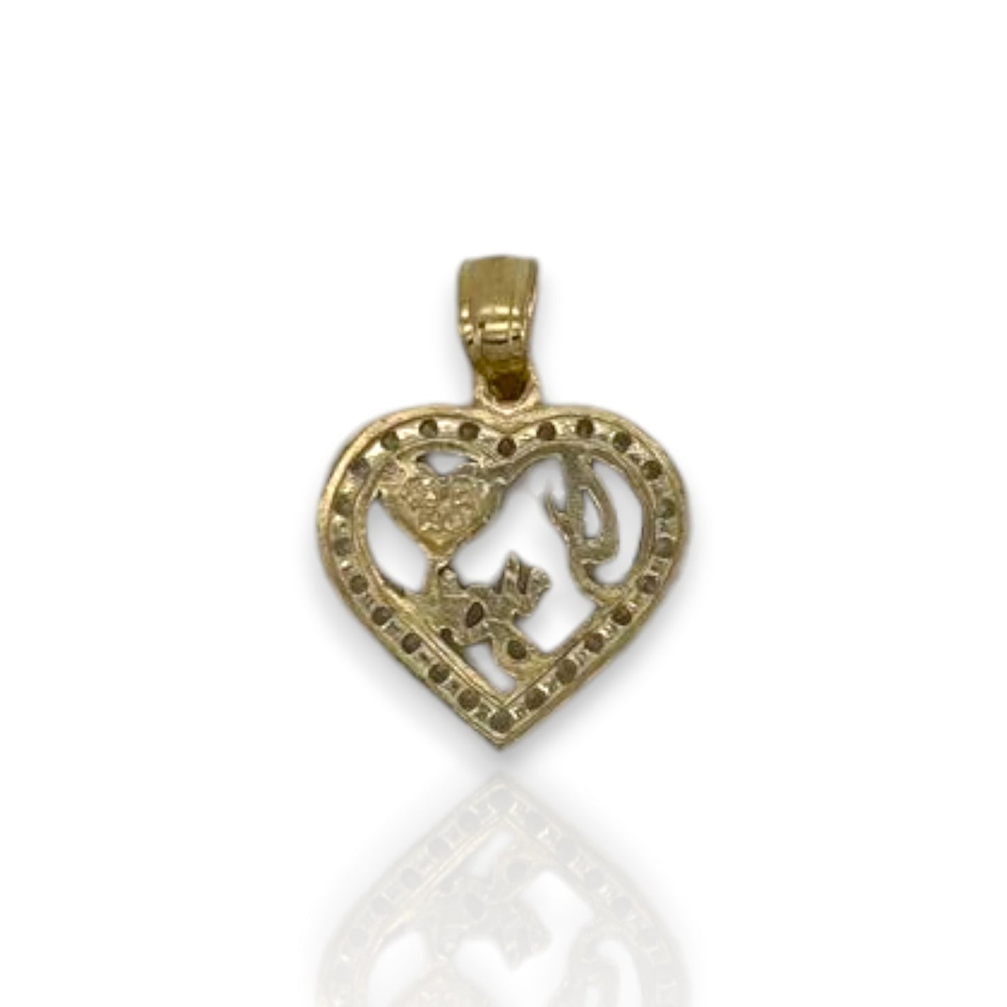 Heart Cz Pendant - 10K Yellow Gold