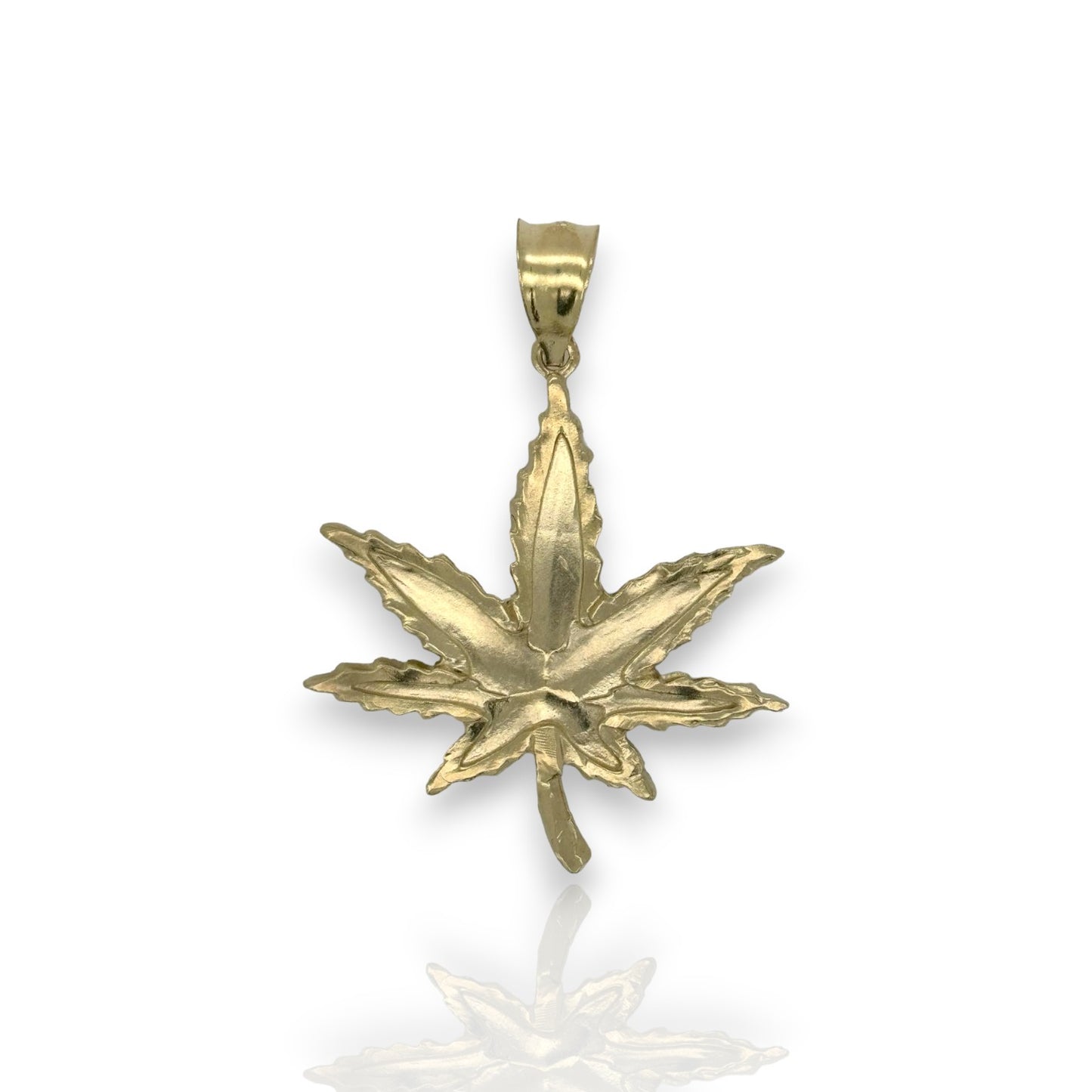 Colgante de marihuana "Weed" - Oro amarillo de 10 k
