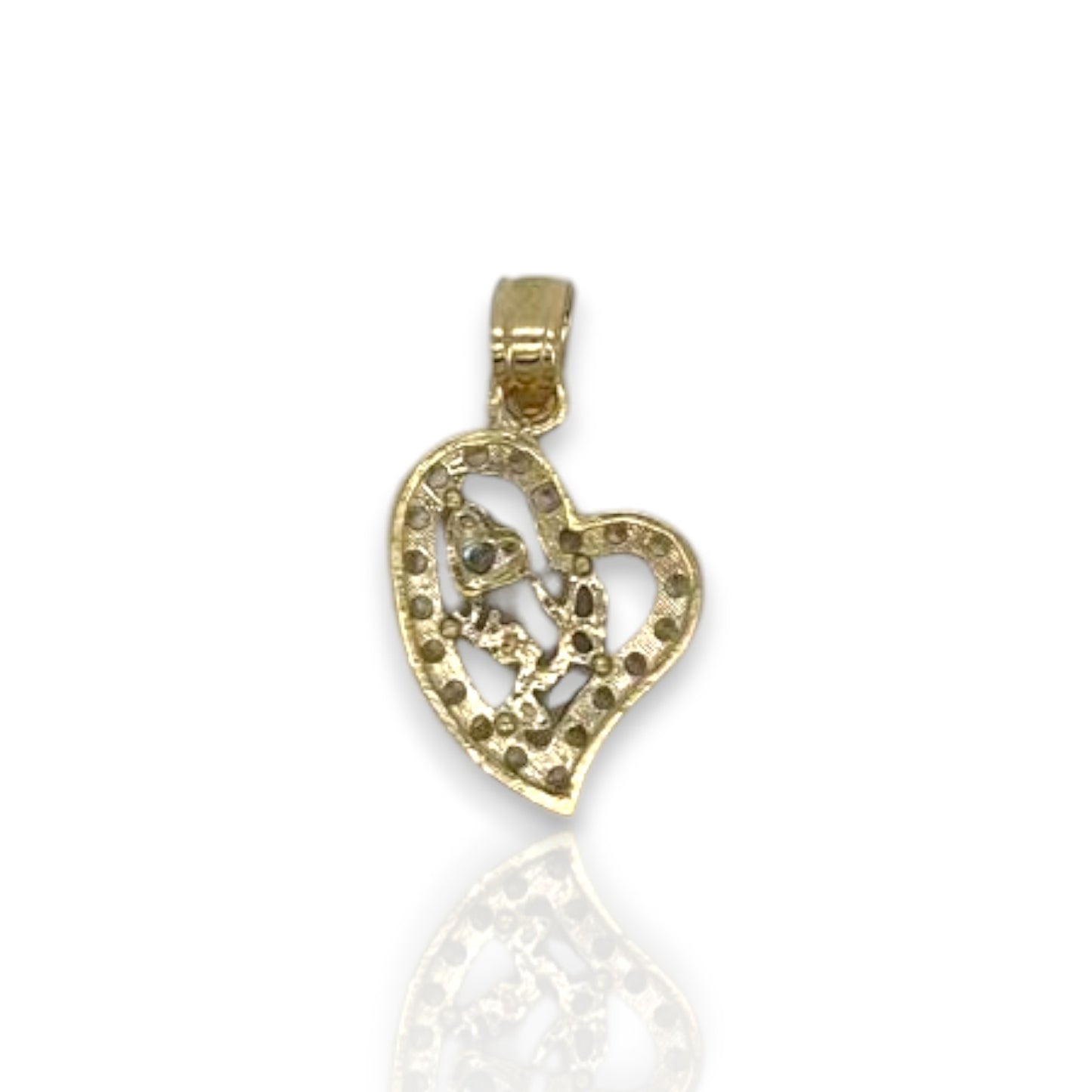Heart Cz Pendant - 10K Yellow Gold