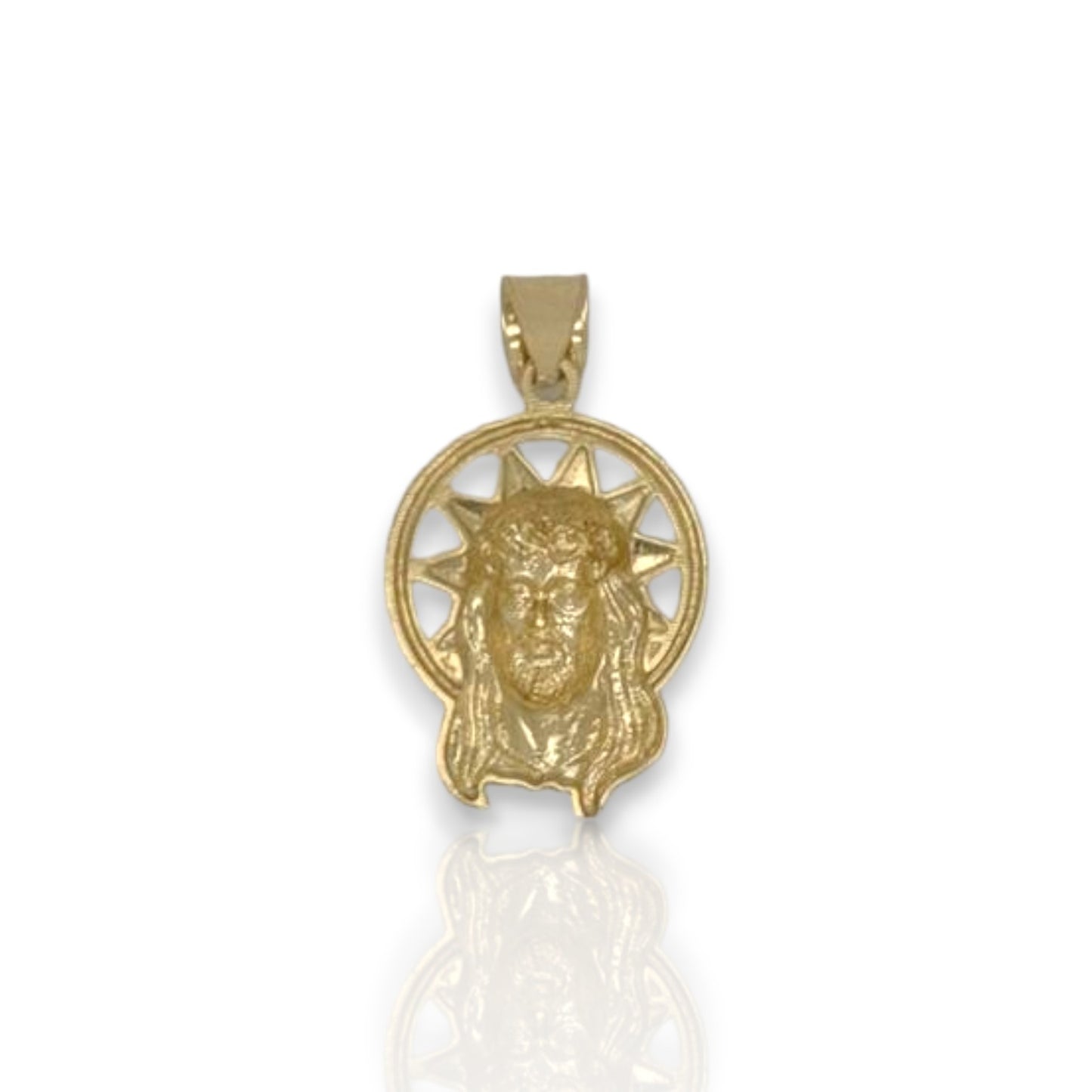 Jesus Face Pendant - 14k Yellow Gold