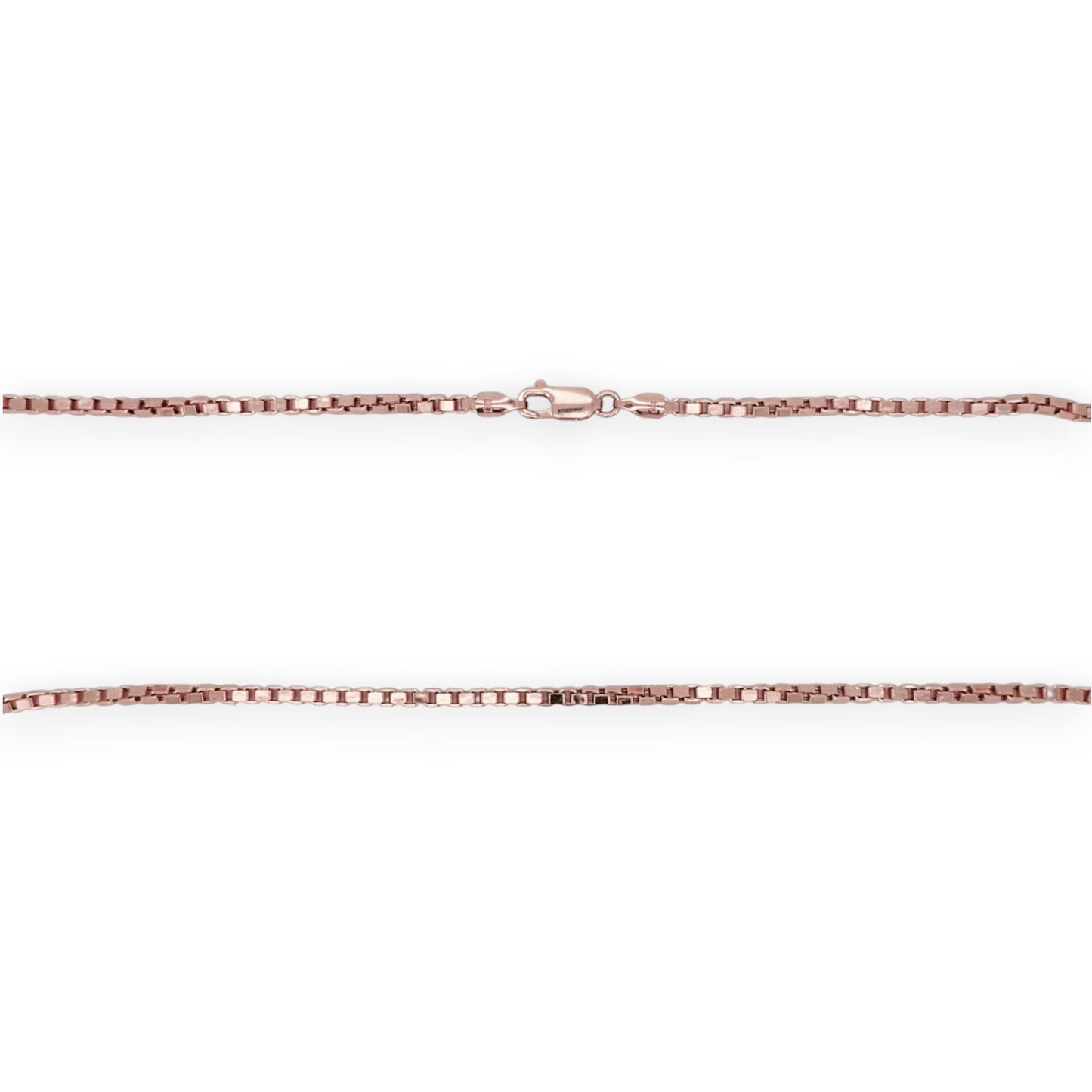 Box Chain Necklace - 14k Rose Gold - Solid