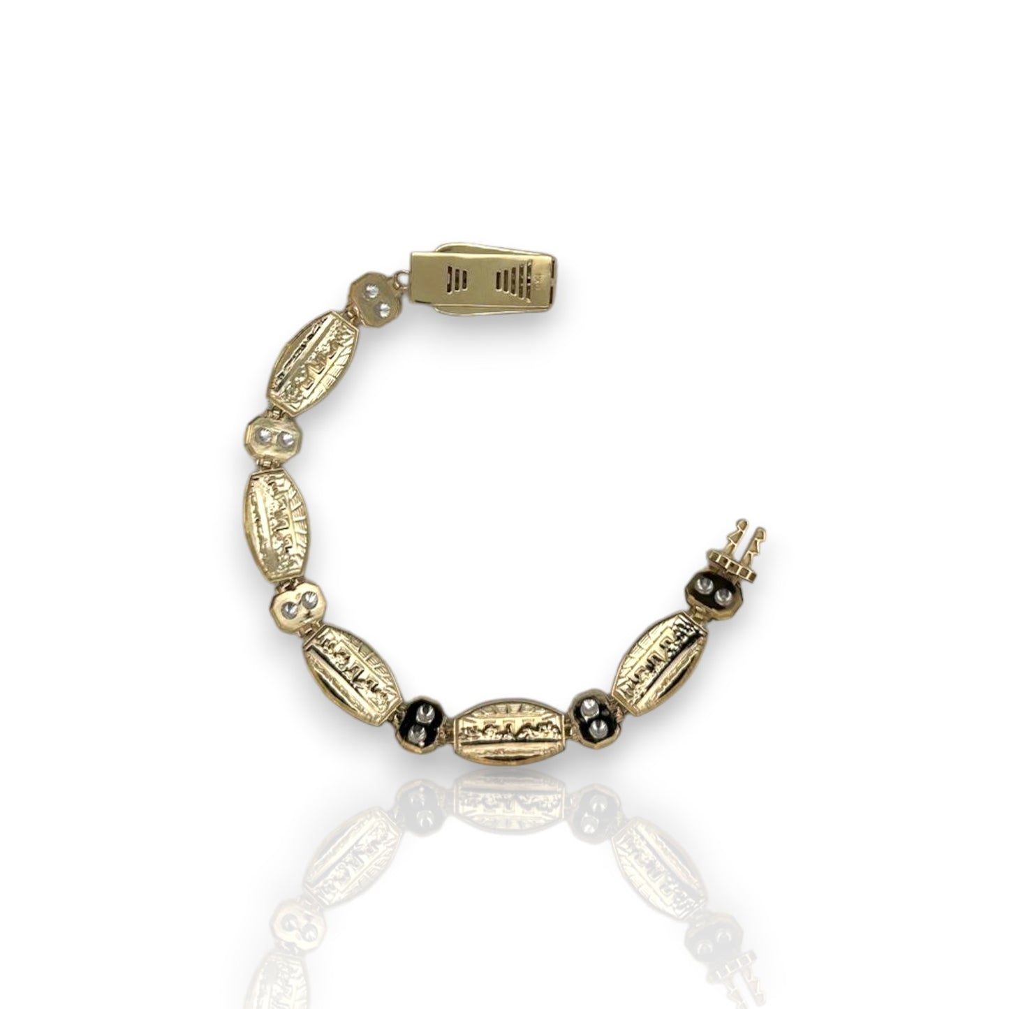 Last Supper Cz Bracelet - 10K Yellow Gold