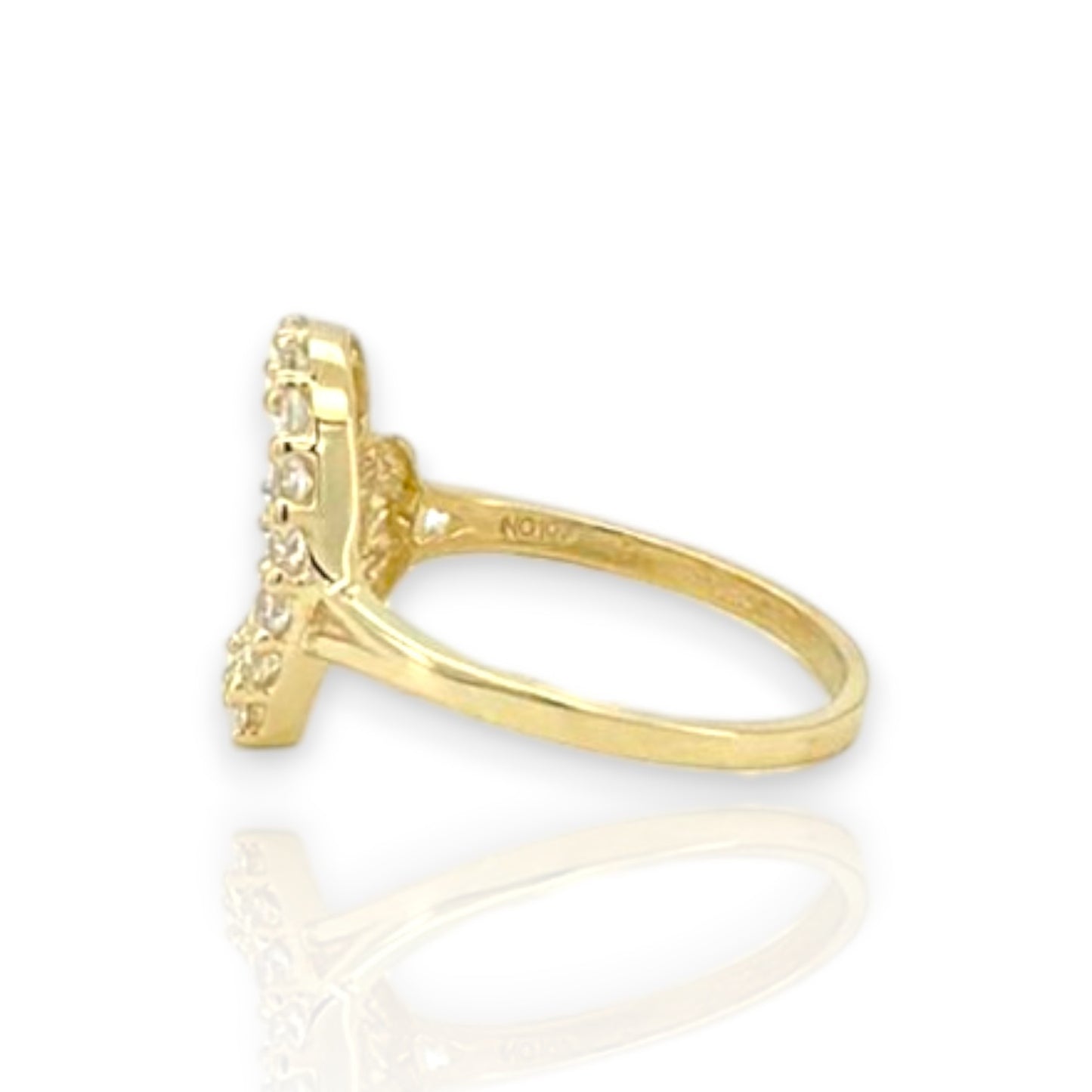 Anillo con circonita cúbica - Oro amarillo de 10 quilates