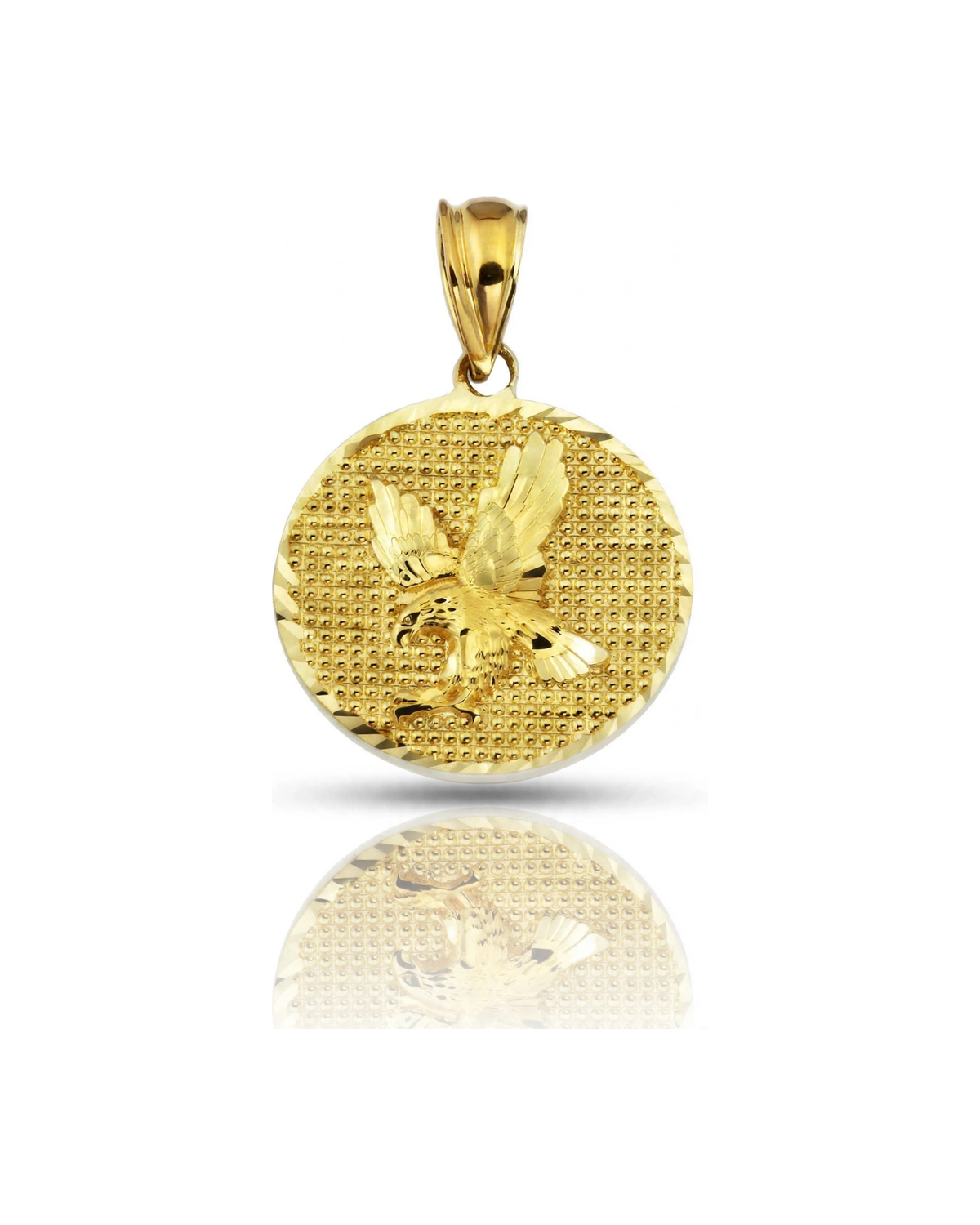 Eagle Medallion Pendant Small - 10K Yellow Gold