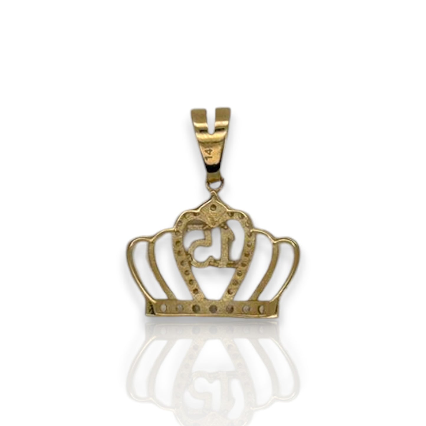 Quinceanera Cz Pendant - 14K Yellow Gold
