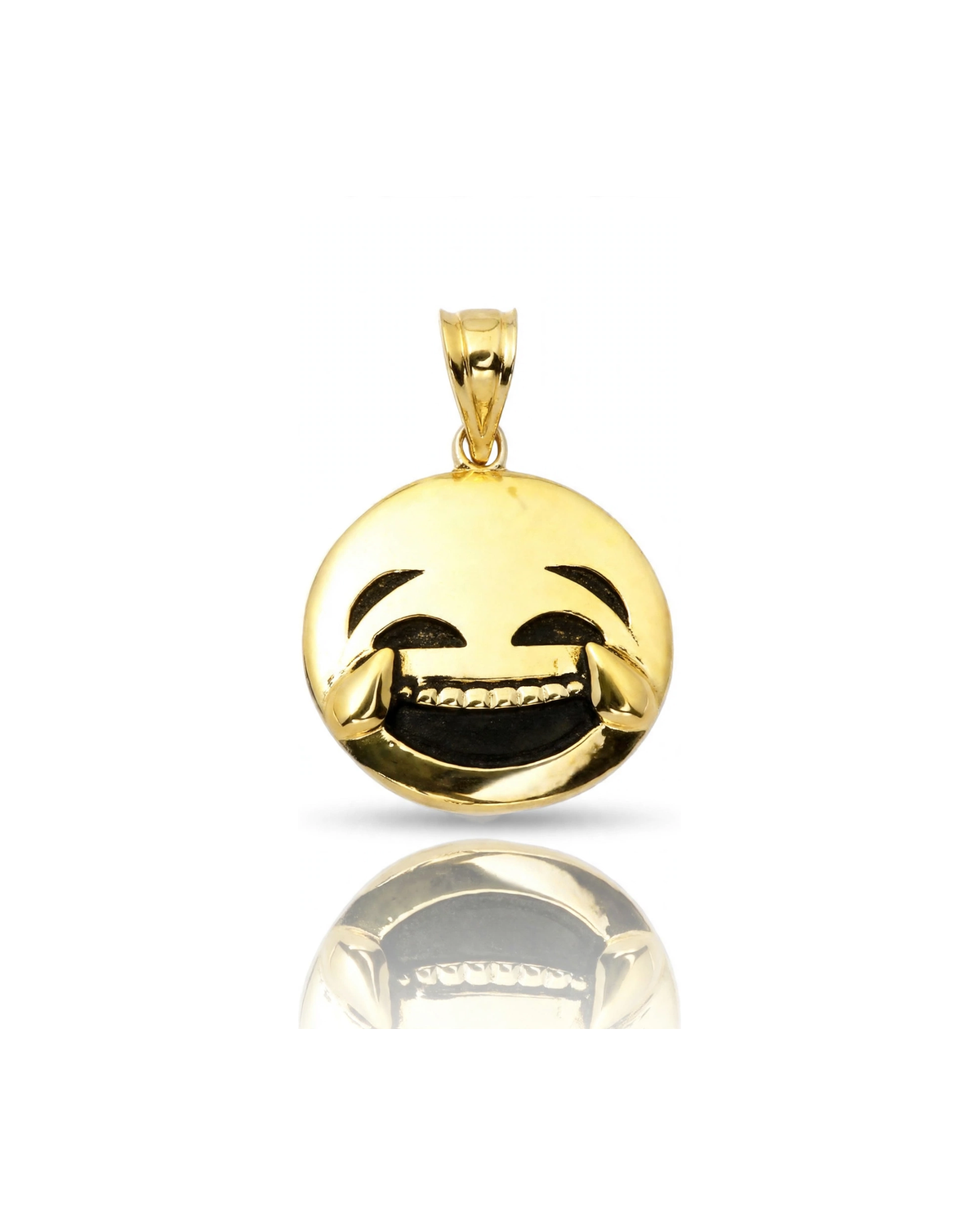 Emoji Pendant Laughing Face - 10K Yellow Gold