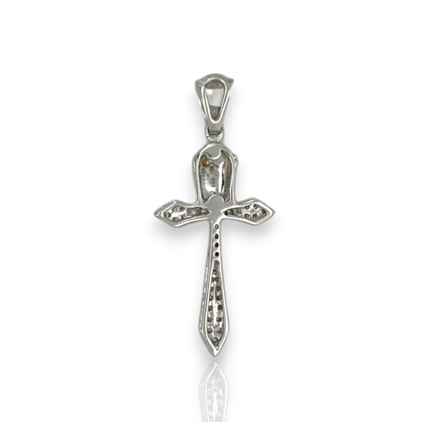 Cross Diamond Pendant 0.13ct - 14K White Gold