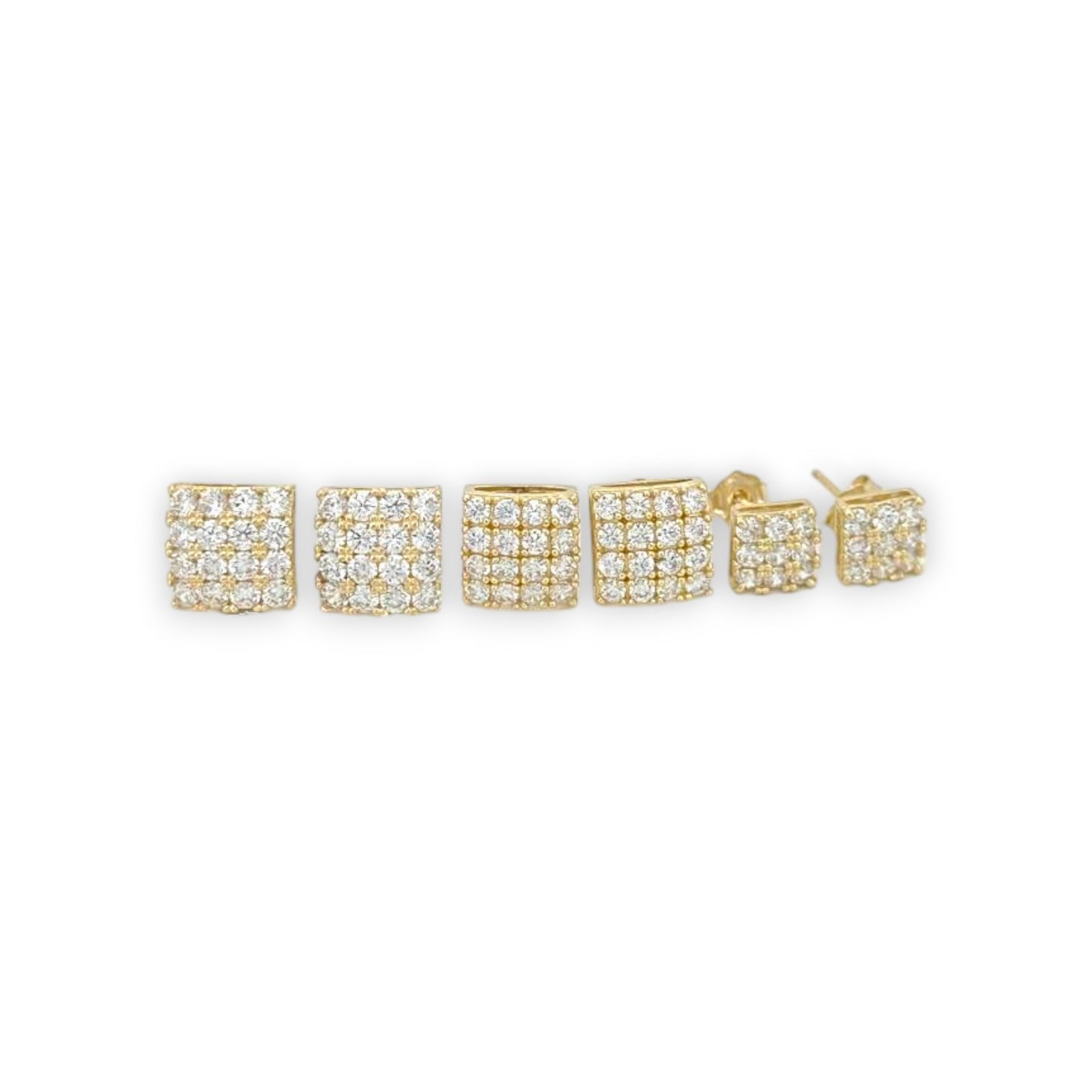 Square ZC Earrings - 10K Yellow Gold