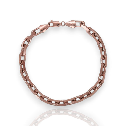 Chunky Box Chain Bracelet - 14K Rose Gold - Solid