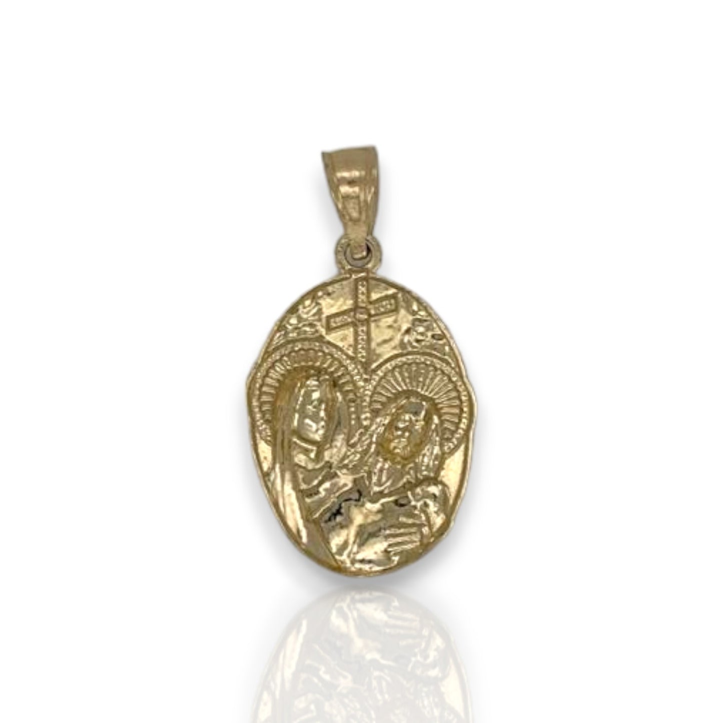 Colgante de Jesús y la Virgen - Oro amarillo de 14 quilates