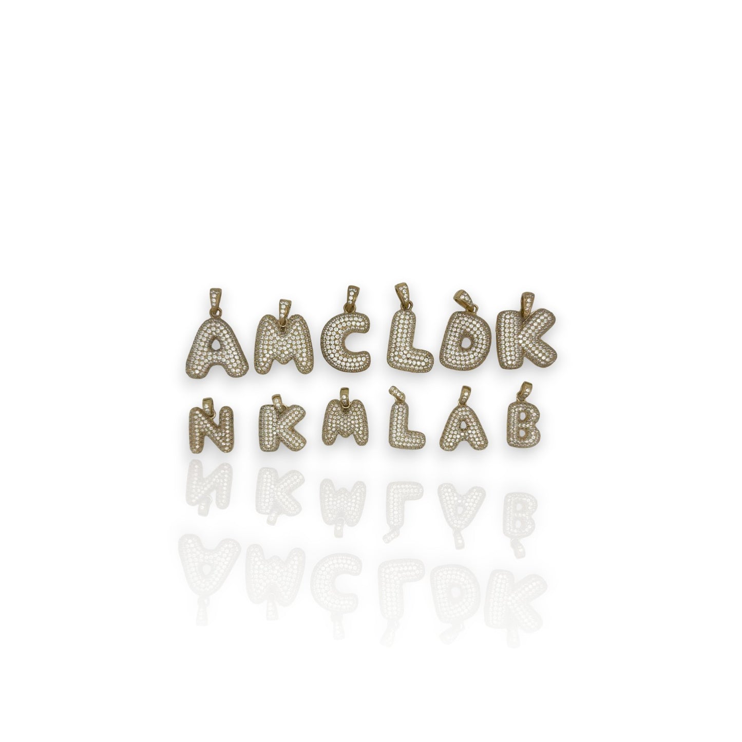 Initial Cz Pendant - 10K Yellow Gold