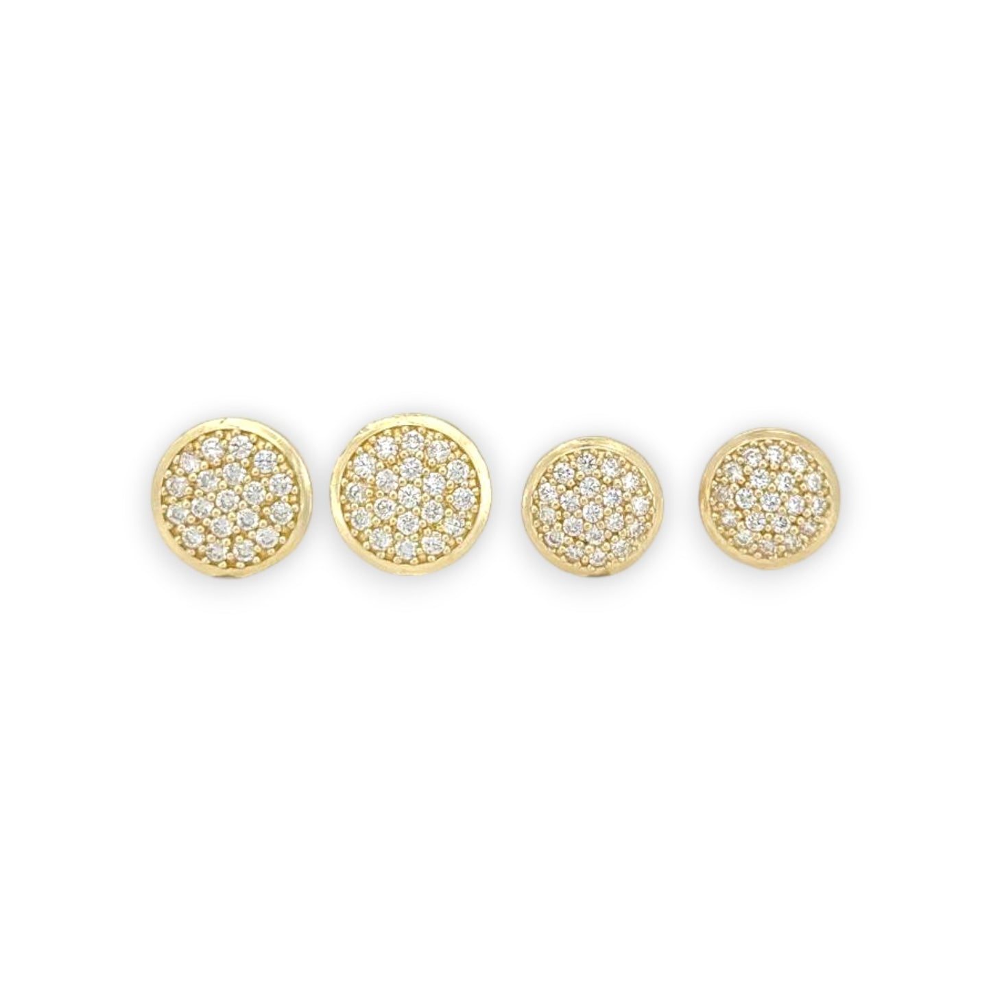 Round ZC Earrings - 10K Yellow Gold