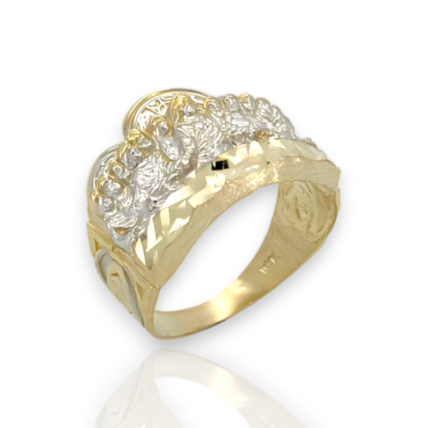 Last Supper Two Tone Ring - 10K Yellow Gold