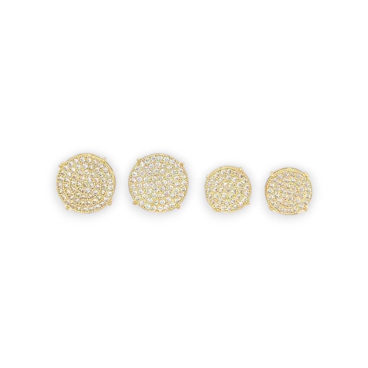 Round ZC Earrings - 10K Yellow Gold