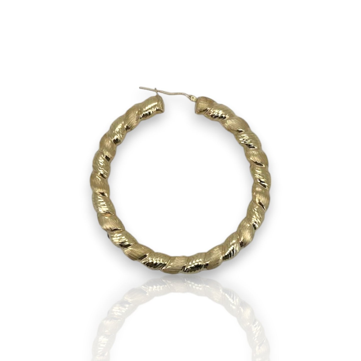 Hoop Round Earrings - 10K Yellow Gold