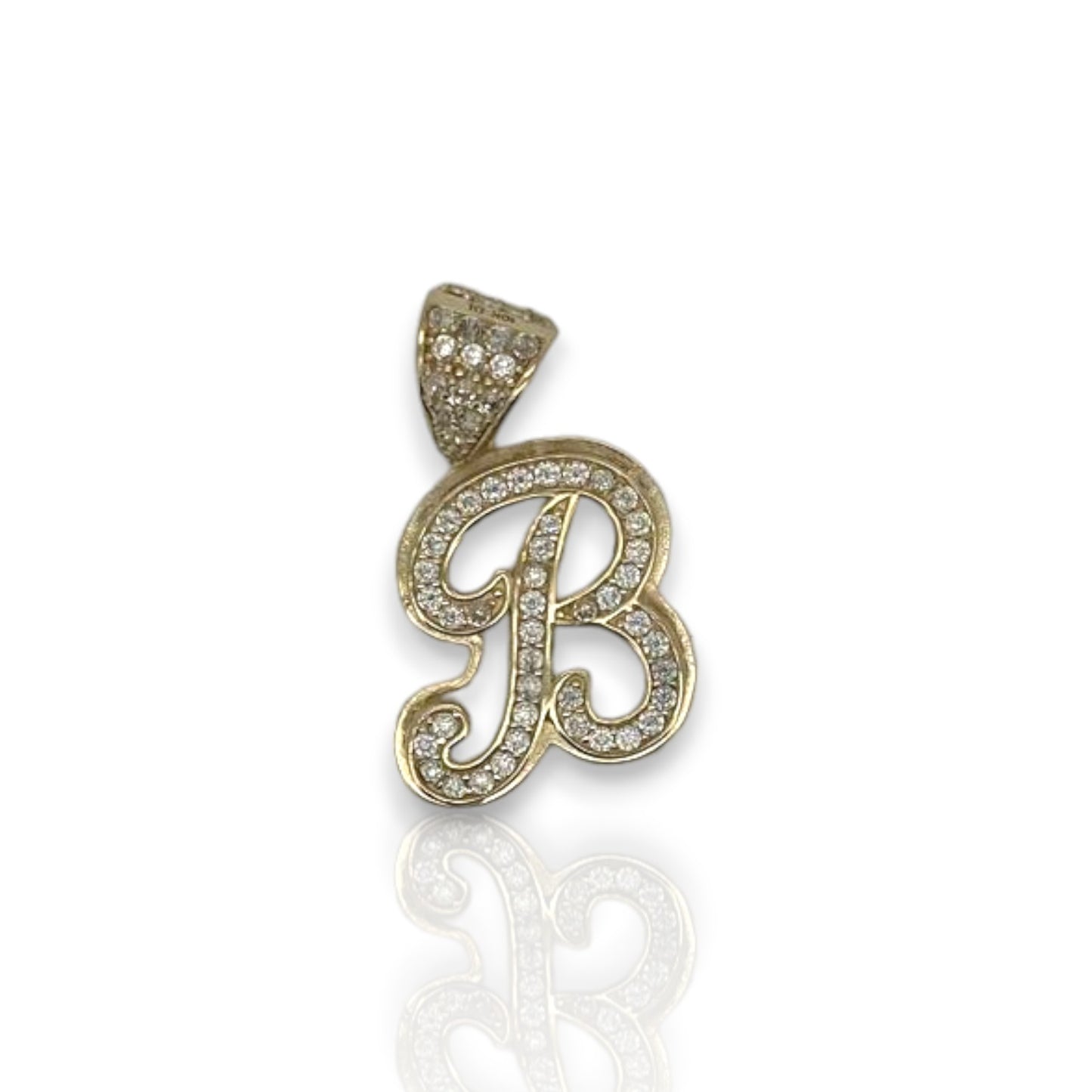 Initial Pendant CZ - 10K Yellow Gold