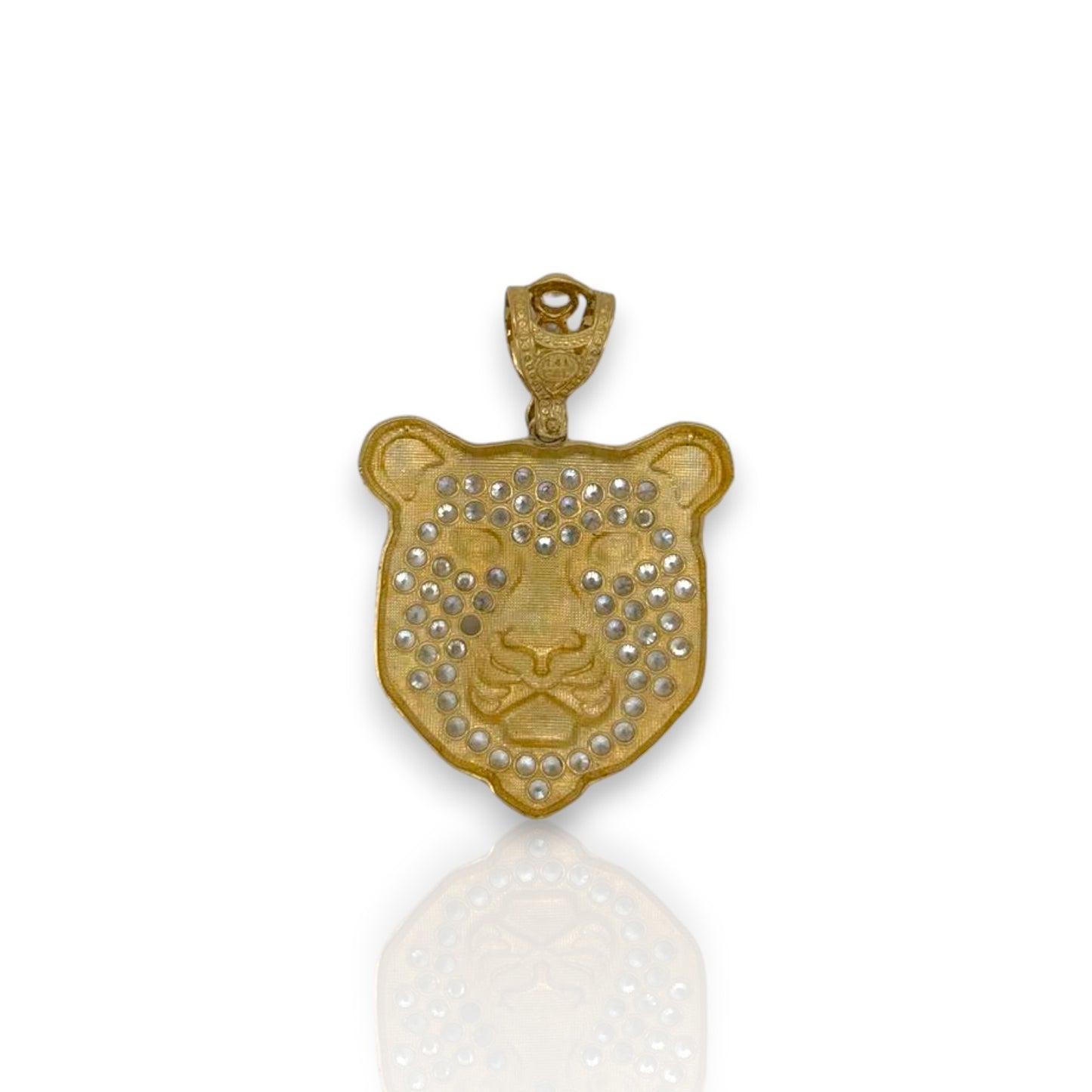 Tiger Cz Pendant - 14K Yellow Gold