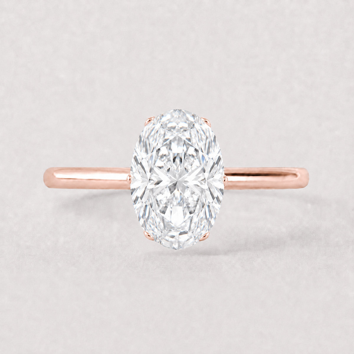 14K Oval Solitaire — 6 Prong Tulip (Made to Order)