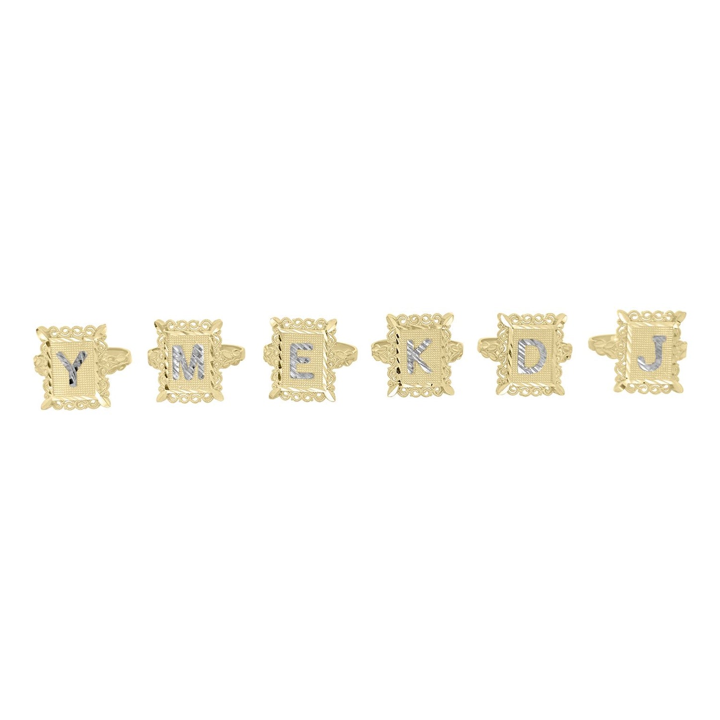 Initials Ring - 10K Yellow Gold