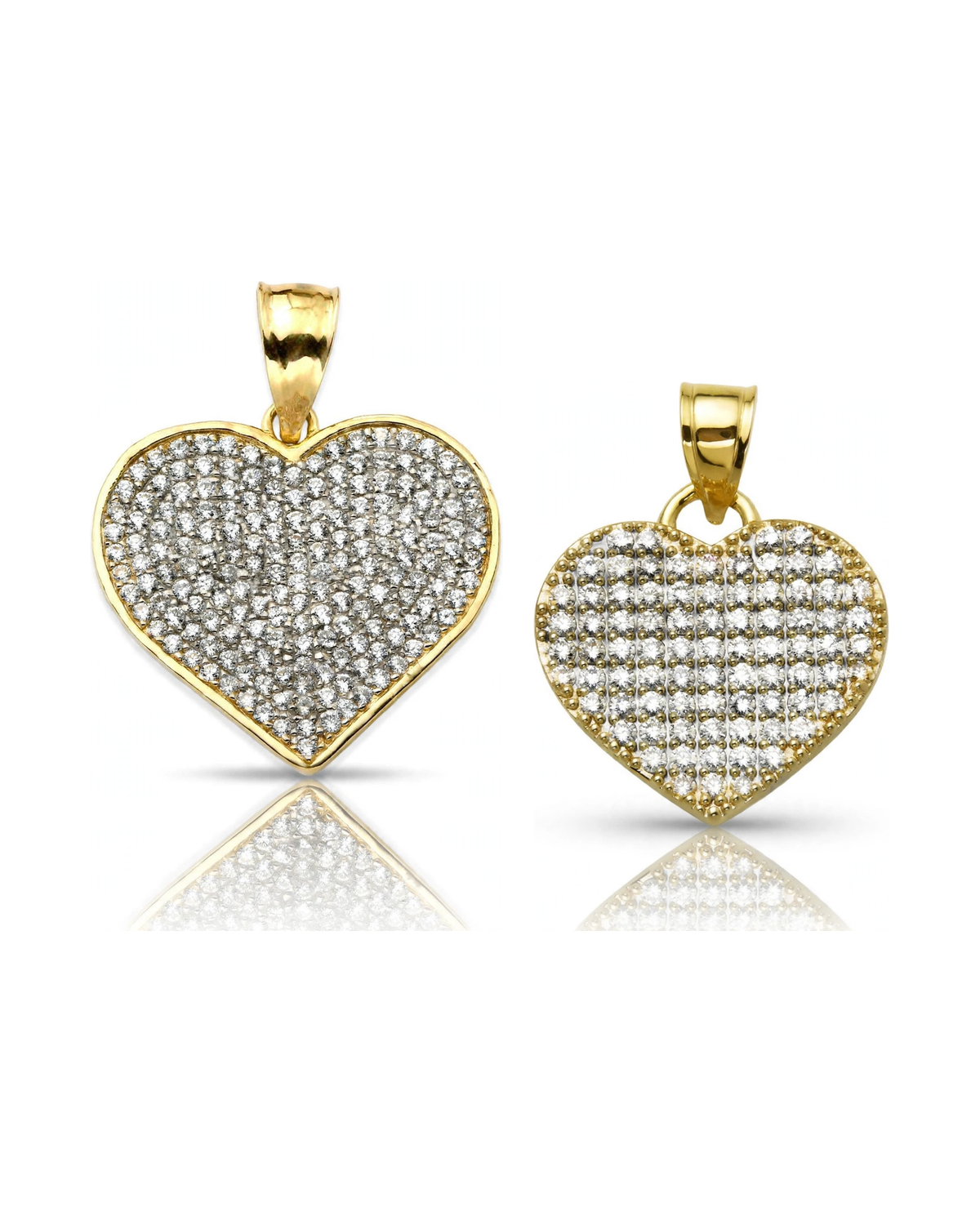 Heart Pendant with CZ Pavé - 10K Gold