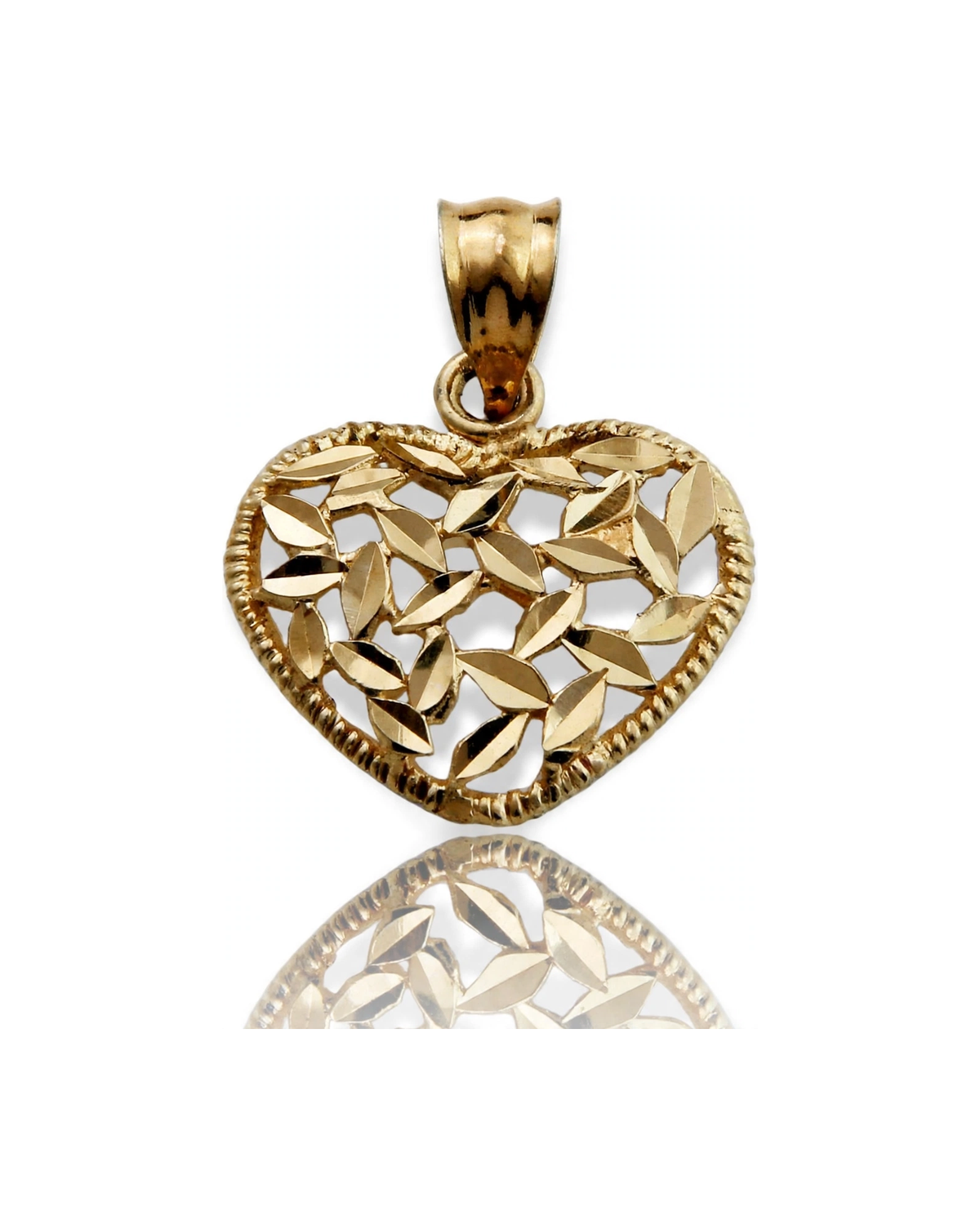 Heart Pendant Filigree Small - 10K Yellow Gold