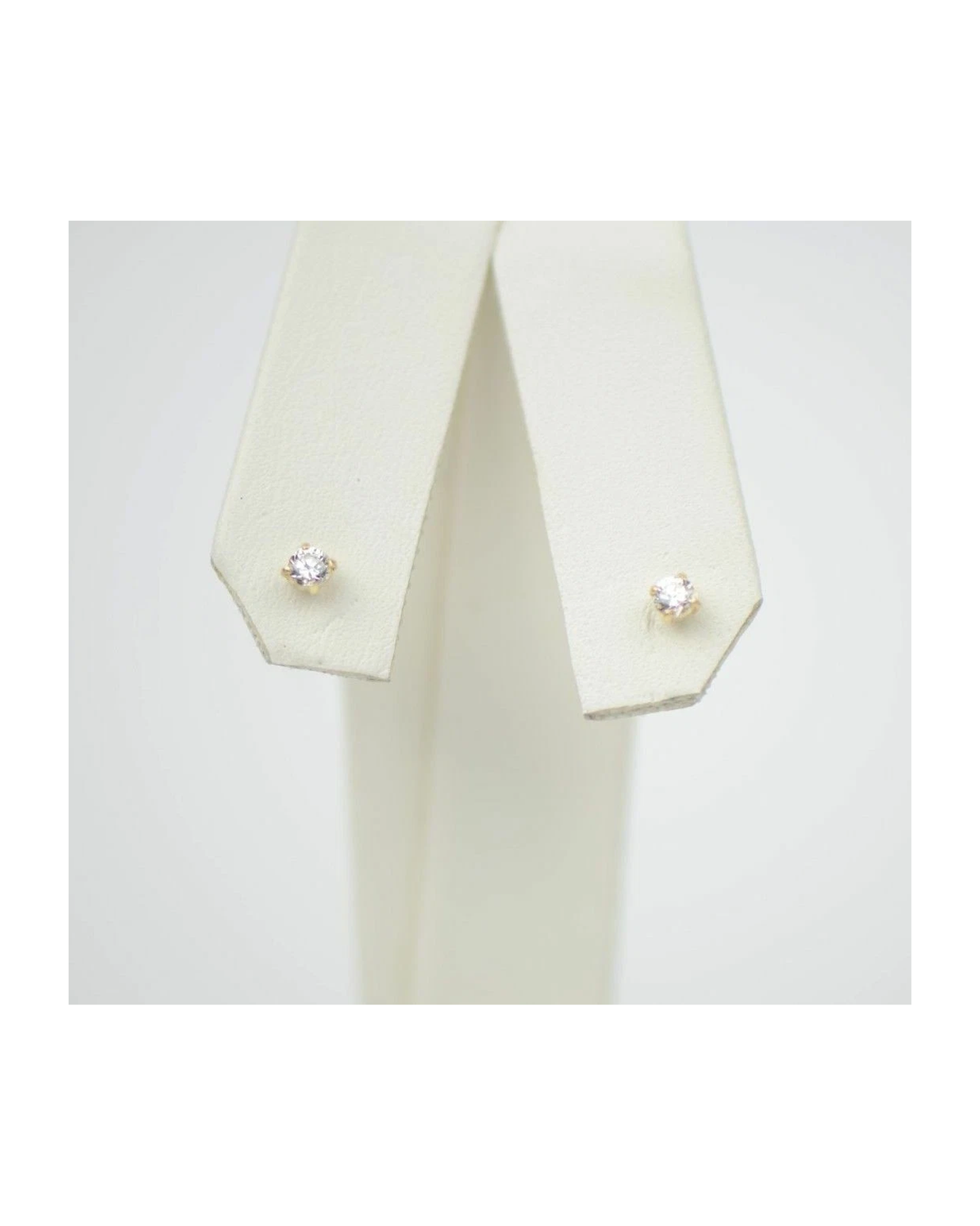 14K Yellow Gold Round CZ Stud Earrings with Screw Back - 2.0mm to 7.0mm
