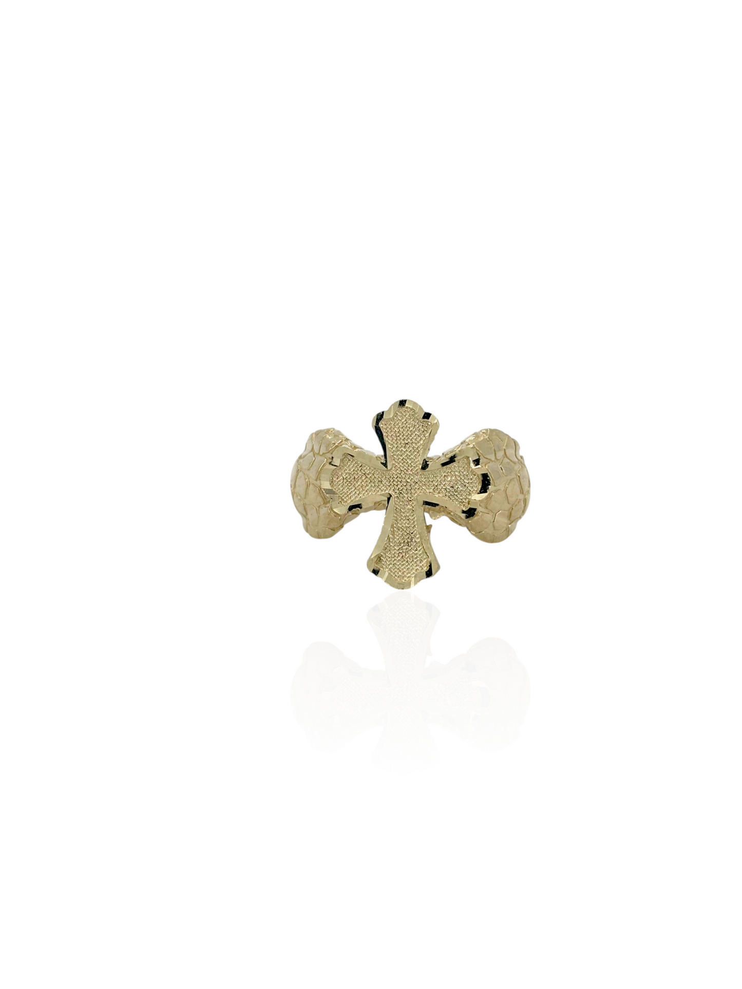 10K Solid Gold Cross Nugget Ring – Religious Gold Jewelry