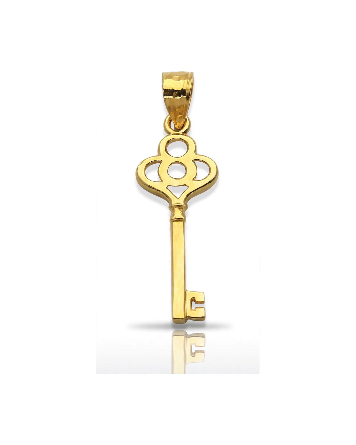 Key Pendant with Ornate Top - 10K Yellow Gold