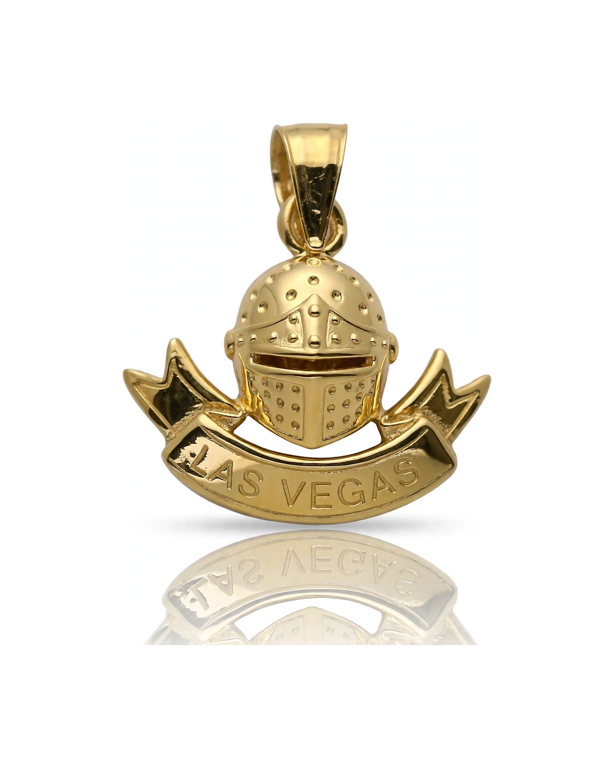 Las Vegas Pendant with Dice and Banner - 10K Yellow Gold