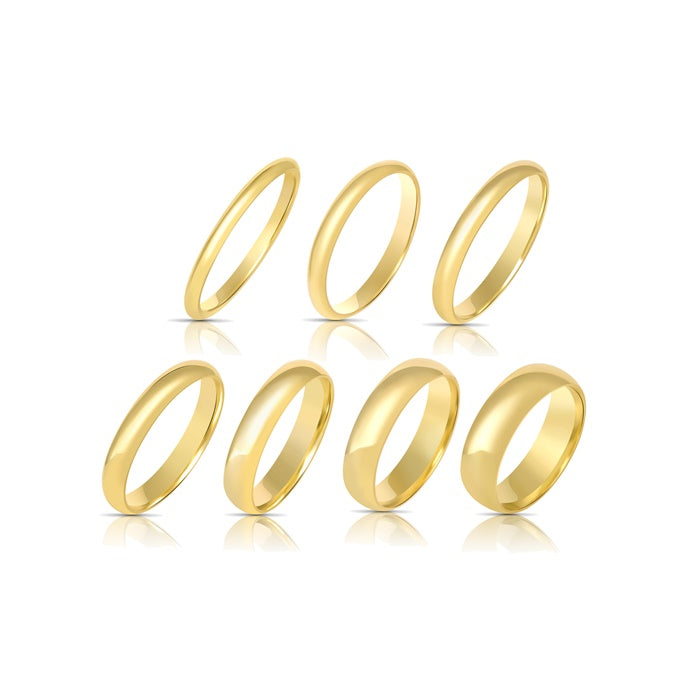 Wedding Band Ring - 925 Sterling Silver - Gold Plated