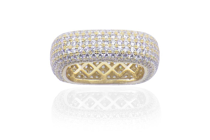 Eternity Band Ring 7mm - 925 Sterling Silver - Gold Plated
