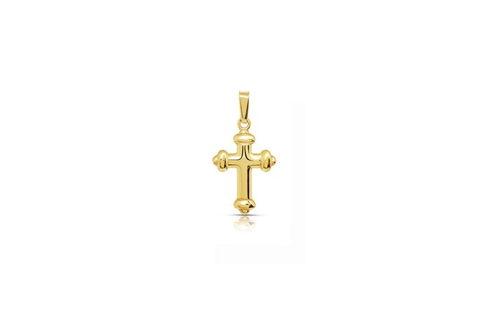 Budded Cross Pendant - 925 Sterling Silver - Gold Plated