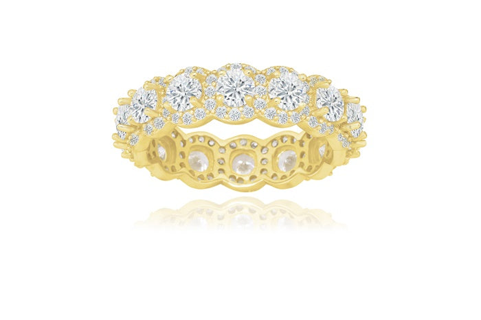 Eternity Band Ring - 925 Sterling Silver - Gold Plated