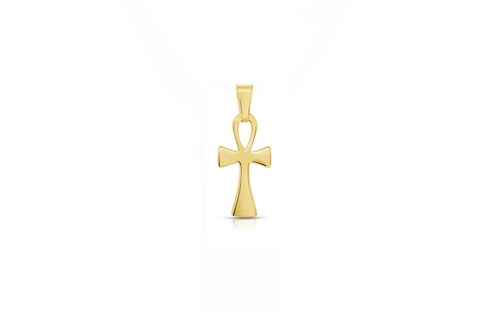 Ankh Charm Pendant - 925 Sterling Silver - Gold Plated