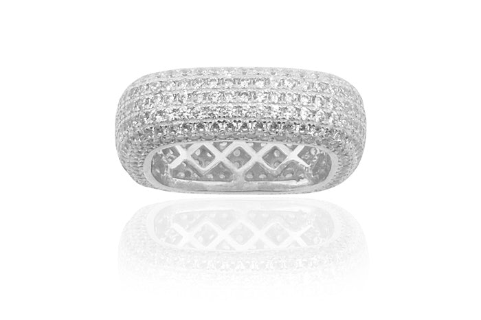 Eternity Band Ring 7mm - 925 Sterling Silver - Rhodium Plated