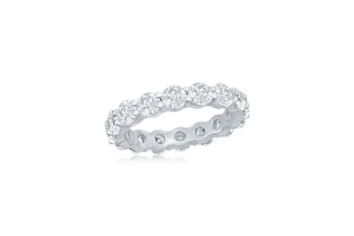 Eternity Band Ring 5mm - 925 Sterling Silver - Rhodium Plated