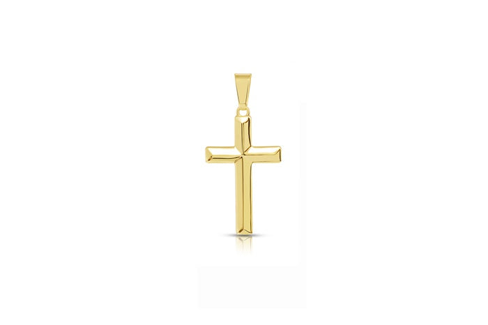 Classic Cross Pendant - 925 Sterling Silver - Gold Plated