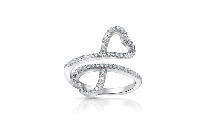 Open Heart Ring - 925 Sterling Silver