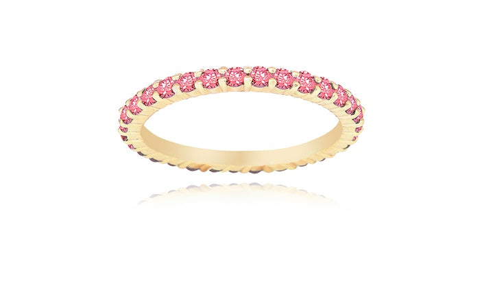Red Eternity Ring - 925 Sterling Silver - Gold Plated