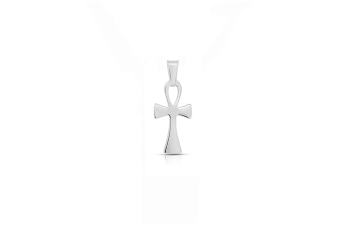 Ankh Charm Pendant - 925 Sterling Silver - Rhodium Plated